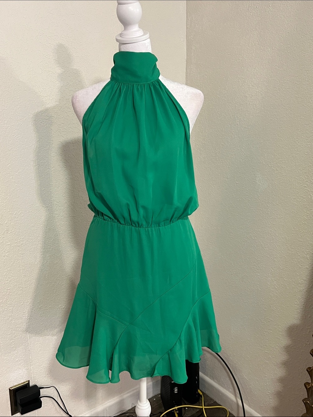 DO+BE Emerald Green Halter Mini Dress